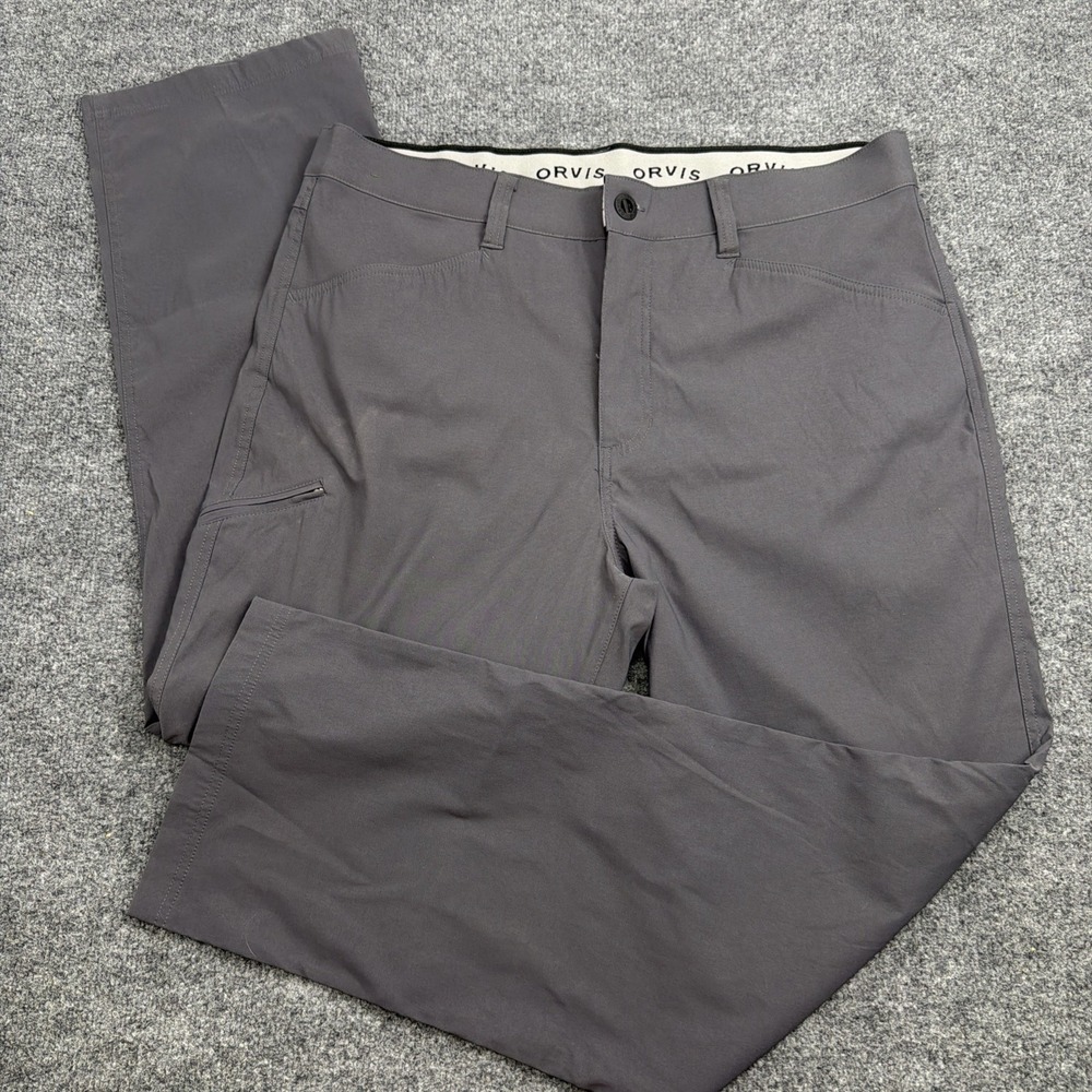Orvis Trek Pant Mens 38x30 Gray Water Resistant Hiking Stretch 1525905